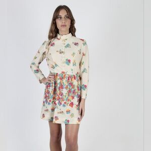 Vintage 70s Bright Floral Dress